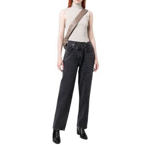 AGOLDE Straight Leg High Waist Washed Black Jeans Size 27